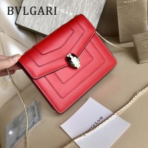 BVLGARI 35107-2 人氣新品原單胎牛皮鏈條鎖扣設計單肩斜挎包