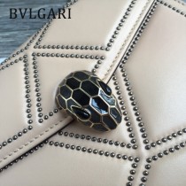 BVLGARI 35107-6 專櫃新品原單縫網格系列搭配全銅五金蛇頭琺瑯扣單肩斜挎包