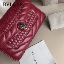 BVLGARI 38102-12 潮流新品衍縫網格設計原單黃銅蛇頭扣單肩斜挎包