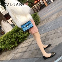 BVLGARI 38102 人氣新品女士原單漆皮純銅五金彩色蛇頭扣小號單肩斜跨包