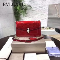 BVLGARI 38102-3 人氣新品女士原單漆皮純銅五金彩色蛇頭扣小號單肩斜跨包