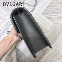 BVLGARI 38102-11 潮流新品衍縫網格設計原單黃銅蛇頭扣單肩斜挎包