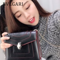 Bvlgari0016-2 全新情人節限定原單紅心琺瑯裝飾蛇頭扣單肩斜挎包