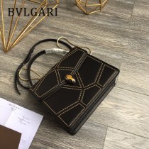 BVLGARI 38330-3 最新衍縫網格設計原單全銅五金大號手提單肩包