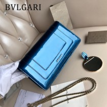 BVLGARI 37044-5 高端時尚原單漆皮全銅五金彩色蛇頭扣手拿晚宴包