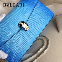 BVLGARI 37044-3 高貴奢侈Seprentl Forever原單意大利蜥蜴紋彩色蛇頭扣手拿晚宴包