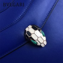 BVLGARI 38330 專櫃新品女士原單胎牛皮蛇頭琺瑯扣手提單肩包