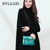 BVLGARI 35107-8 明星馬蘇同款原單漆皮全銅五金小號單層翻蓋包