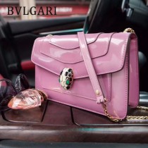 BVLGARI 38102-4 人氣新品女士原單漆皮純銅五金彩色蛇頭扣小號單肩斜跨包