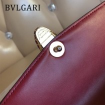 BVLGARI 35362-3 專櫃新品衍縫網格設計原單蛇頭琺瑯扣單肩斜挎包
