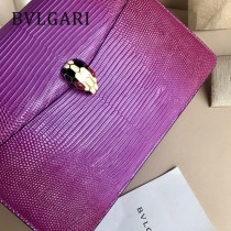 BVLGARI 35362-10 歐洲限量版原單意大利蜥蜴紋彩色蛇頭單肩斜挎包