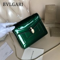 BVLGARI 35107-8 明星馬蘇同款原單漆皮全銅五金小號單層翻蓋包