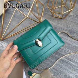 BVLGARI 35107-3 人氣新品原單胎牛皮鏈條鎖扣設計單肩斜挎包