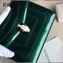 BVLGARI 35107-8 明星馬蘇同款原單漆皮全銅五金小號單層翻蓋包