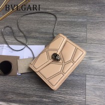 BVLGARI 35107-6 專櫃新品原單縫網格系列搭配全銅五金蛇頭琺瑯扣單肩斜挎包