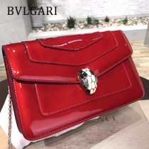 BVLGARI 38102-3 人氣新品女士原單漆皮純銅五金彩色蛇頭扣小號單肩斜跨包