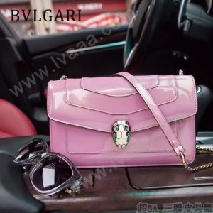 BVLGARI 38102-4 人氣新品女士原單漆皮純銅五金彩色蛇頭扣小號單肩斜跨包