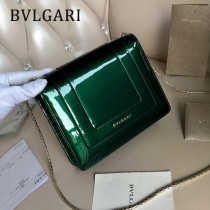 BVLGARI 35107-8 明星馬蘇同款原單漆皮全銅五金小號單層翻蓋包