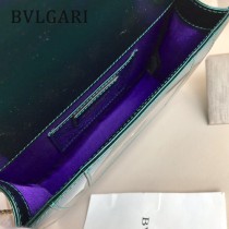 BVLGARI 35107-8 明星馬蘇同款原單漆皮全銅五金小號單層翻蓋包