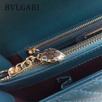 BVLGARI 35362-2 專櫃新品衍縫網格設計原單蛇頭琺瑯扣單肩斜挎包