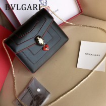 Bvlgari0016-2 全新情人節限定原單紅心琺瑯裝飾蛇頭扣單肩斜挎包