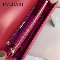 BVLGARI 35362-3 專櫃新品衍縫網格設計原單蛇頭琺瑯扣單肩斜挎包
