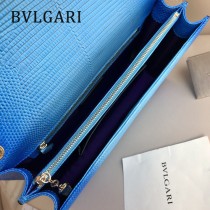 BVLGARI 35362-9 歐洲限量版原單意大利蜥蜴紋彩色蛇頭單肩斜挎包