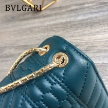 BVLGARI 35362-2 專櫃新品衍縫網格設計原單蛇頭琺瑯扣單肩斜挎包