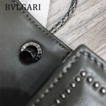 BVLGARI 38102-11 潮流新品衍縫網格設計原單黃銅蛇頭扣單肩斜挎包