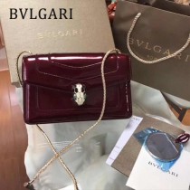 BVLGARI 38102-2 人氣新品女士原單漆皮純銅五金彩色蛇頭扣小號單肩斜跨包