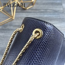 BVLGARI 35362-8 歐洲限量版原單意大利蜥蜴紋彩色蛇頭單肩斜挎包