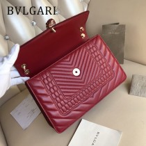 BVLGARI 35362-3 專櫃新品衍縫網格設計原單蛇頭琺瑯扣單肩斜挎包