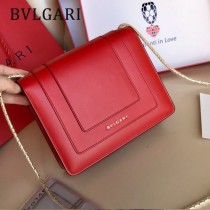 Bvlgari-0016 全新情人節限定原單紅心琺瑯裝飾蛇頭扣單肩斜挎包