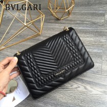 Bvlgari-38362 寶格麗時尚新款原單幾何圖案裝飾迷人彩色蛇頭風琴包大號