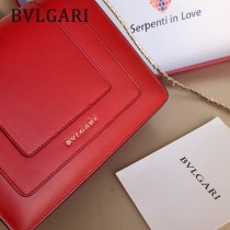 Bvlgari-0016 全新情人節限定原單紅心琺瑯裝飾蛇頭扣單肩斜挎包