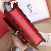 Bvlgari-0016 全新情人節限定原單紅心琺瑯裝飾蛇頭扣單肩斜挎包