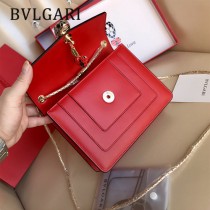 Bvlgari-0016 全新情人節限定原單紅心琺瑯裝飾蛇頭扣單肩斜挎包