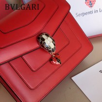 Bvlgari-0016 全新情人節限定原單紅心琺瑯裝飾蛇頭扣單肩斜挎包