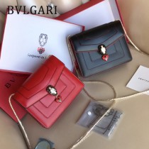 Bvlgari-0016 全新情人節限定原單紅心琺瑯裝飾蛇頭扣單肩斜挎包