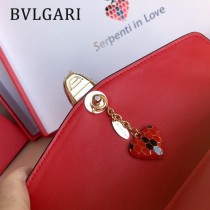 Bvlgari-0016 全新情人節限定原單紅心琺瑯裝飾蛇頭扣單肩斜挎包