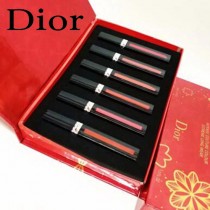 DIOR彩妝-02 迪奧唇釉新烈艷藍金黑管唇萃999唇蜜六件套