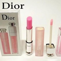 DIOR彩妝-01 迪奧粉漾誘惑潤唇膏+魅惑豐唇蜜變色唇膏兩件套套裝