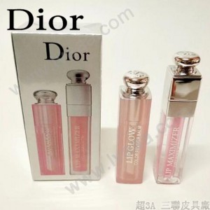 DIOR彩妝-01 迪奧粉漾誘惑潤唇膏+魅惑豐唇蜜變色唇膏兩件套套裝