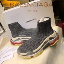 Balenciaga鞋子-09-5 巴黎世家懶人超級百搭款老爹姥爺襪子鞋