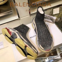 Balenciaga鞋子-09-5 巴黎世家懶人超級百搭款老爹姥爺襪子鞋
