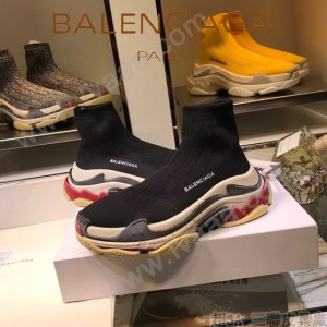 Balenciaga鞋子-09-4 巴黎世家懶人超級百搭款老爹姥爺襪子鞋