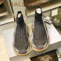 Balenciaga鞋子-09-5 巴黎世家懶人超級百搭款老爹姥爺襪子鞋