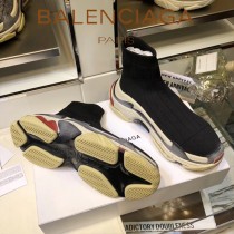 Balenciaga鞋子-09-4 巴黎世家懶人超級百搭款老爹姥爺襪子鞋