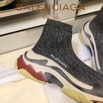 Balenciaga鞋子-09-5 巴黎世家懶人超級百搭款老爹姥爺襪子鞋
