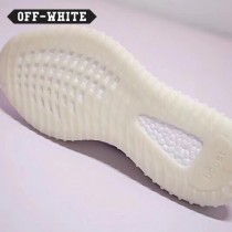 Adidas鞋子-07 OFF聯名款Yeezy 350V2 Boost爆米花黑白橘斑馬線中幫百搭慢跑鞋